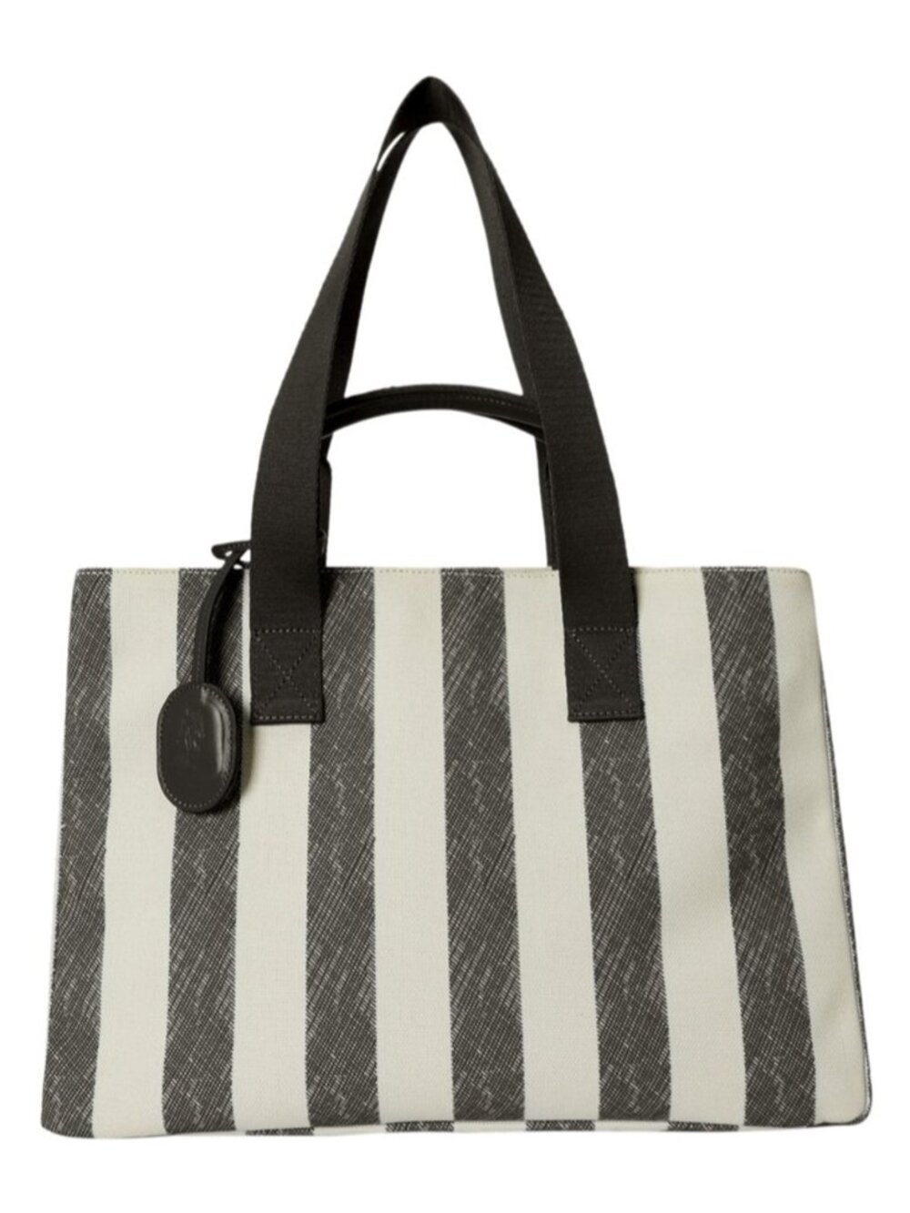 Fyn & Fia Sophia Tote Black Striped Canvas Beach Bag New with Tags